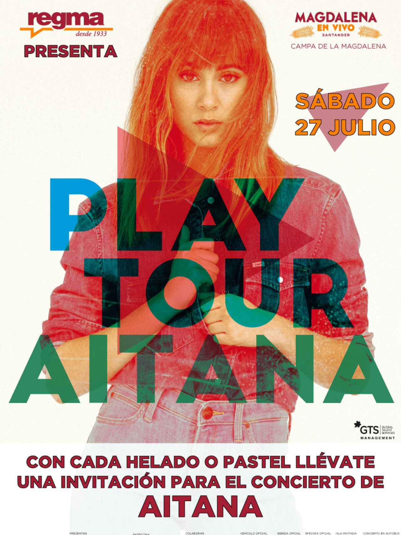 Cartel promocional del concierto de Aitana Ocaña en Santander.