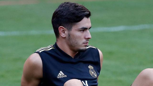 Brahim Díaz, en un entrenamiento del Real Madrid