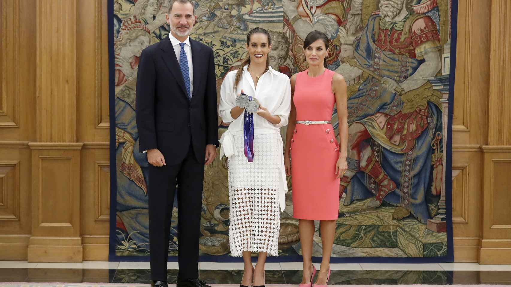 Ona Carbonell fue recibida en audiencia por el rey Felipe y la reina Letizia.