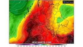 Simulación de la ola de calor europea a 23/07/2019- severe-weather.eu.
