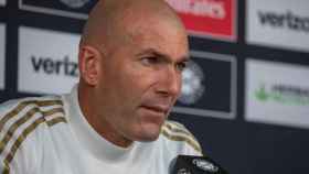 Zinedine Zidane, en rueda de prensa con el Real Madrid