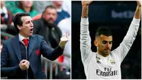 Unai Emery (entrenador del Arsenal) y Dani Ceballos (jugador del Real Madrid)