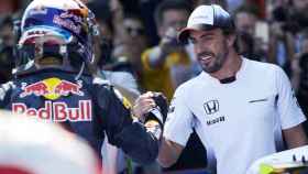 Fernando Alonso felicita a Verstappen
