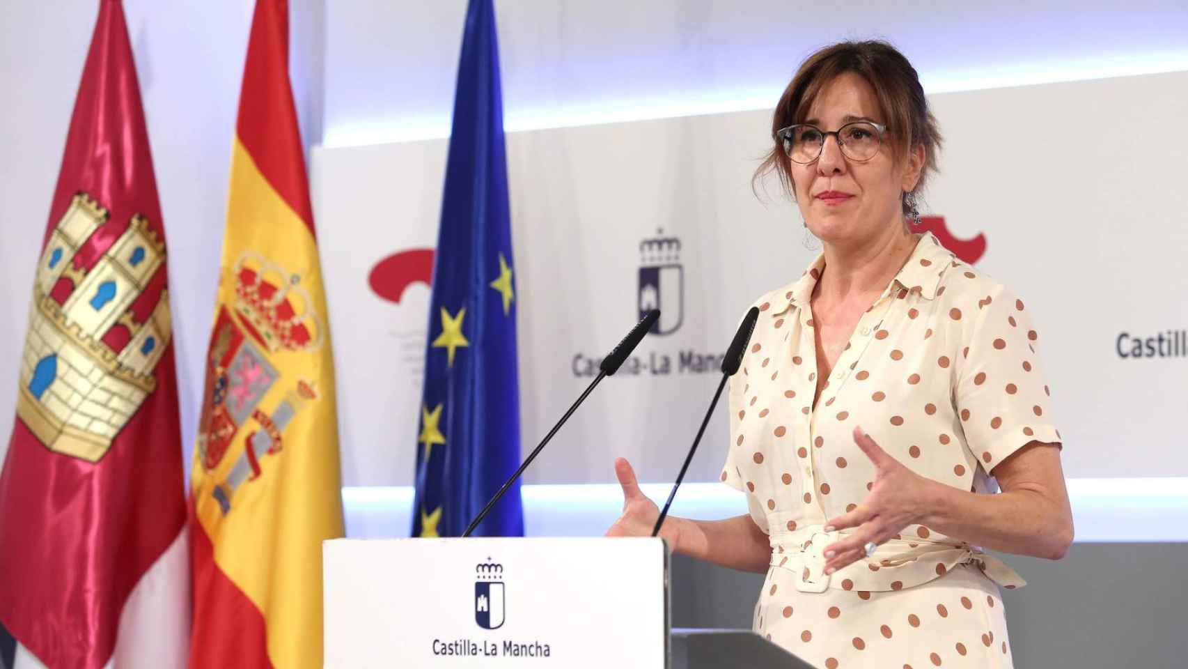La consejera portavoz del Gobierno regional, Blanca Fernández, este miércoles en rueda de prensa. Foto: Óscar Huertas