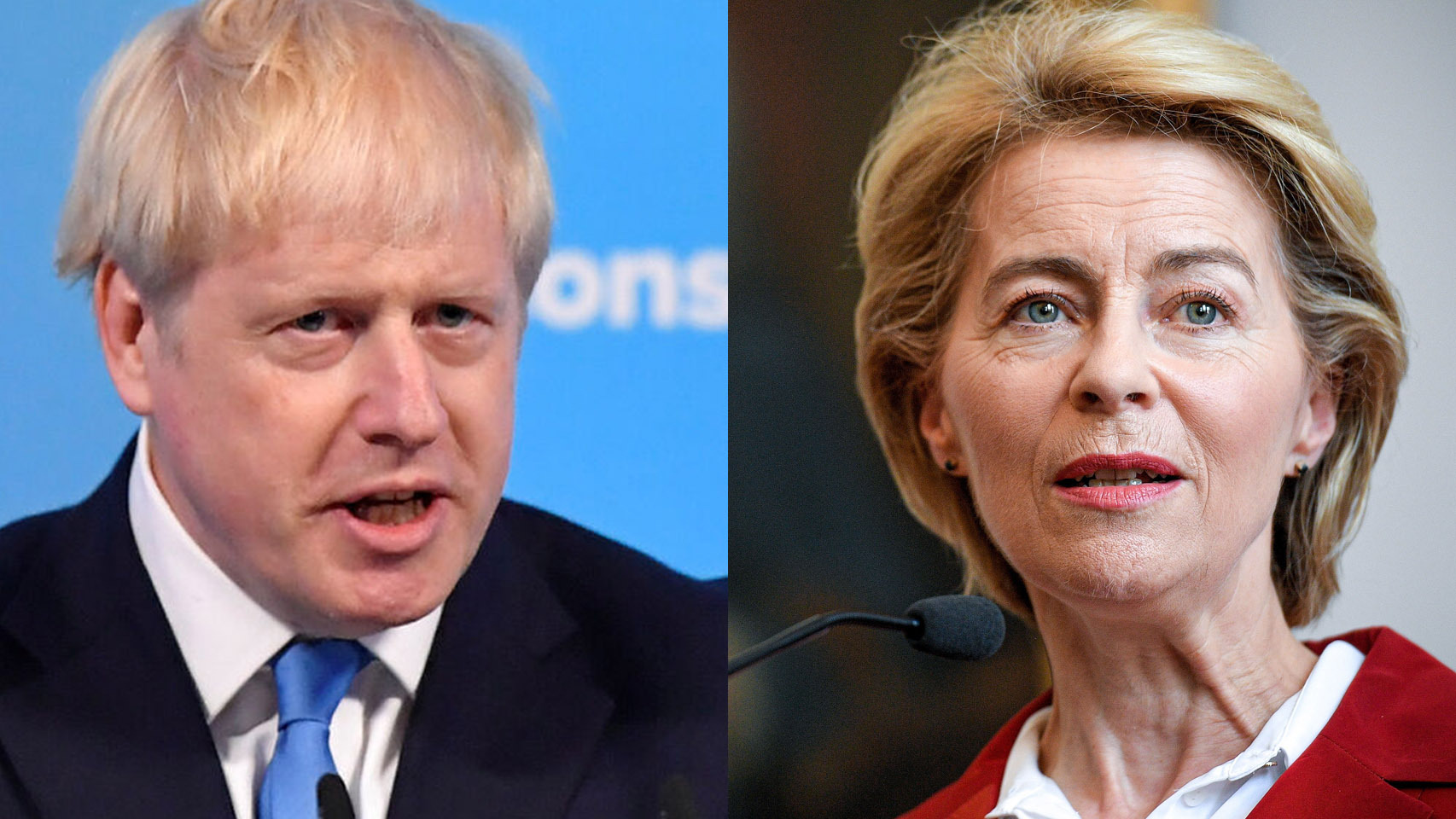 El nuevo líder 'tory', Boris Johnson, y la presidenta de la Comisión Europea, Ursula von der Leyen.