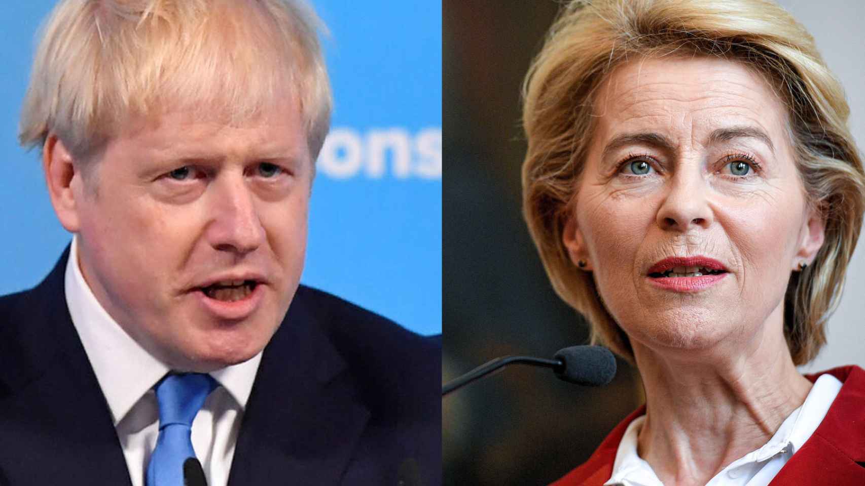 El nuevo líder tory, Boris Johnson, y la presidenta de la Comisión Europea, Ursula von der Leyen.