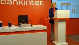 La consejera delegada de Bankinter, María Dolores Dancausa, en la rueda de prensa de los resultados.