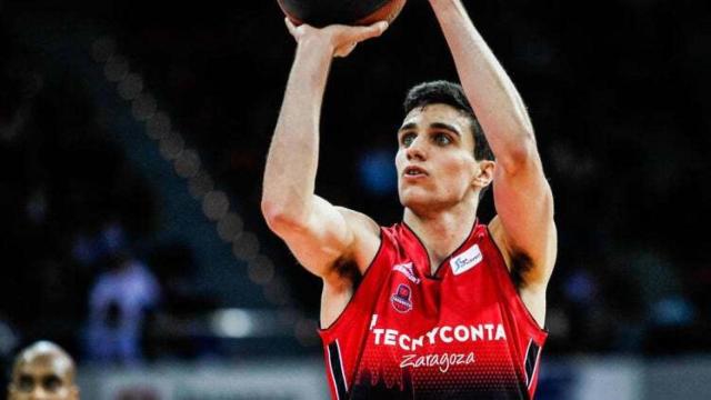 Carlos Alocén, en un partido con el Basket Zaragoza. Foto: ACB