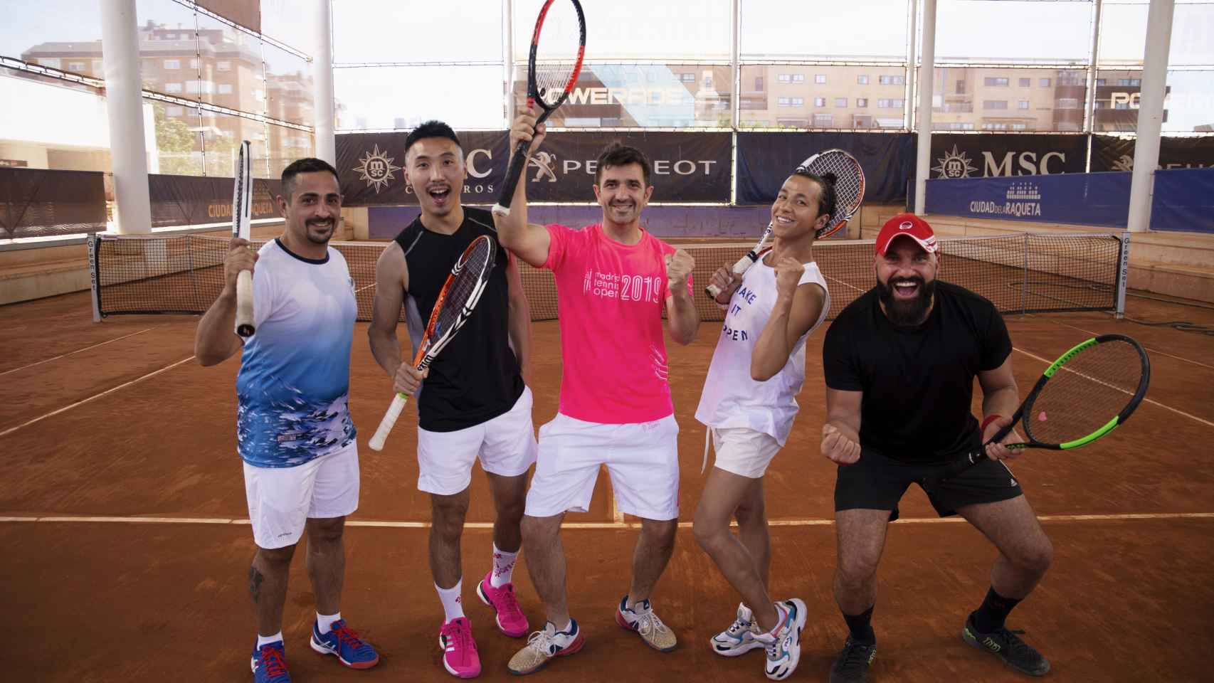 Algunos de los participantes en la XVII edición del Madrid Tennis Open, en la Ciudad de la Raqueta.
