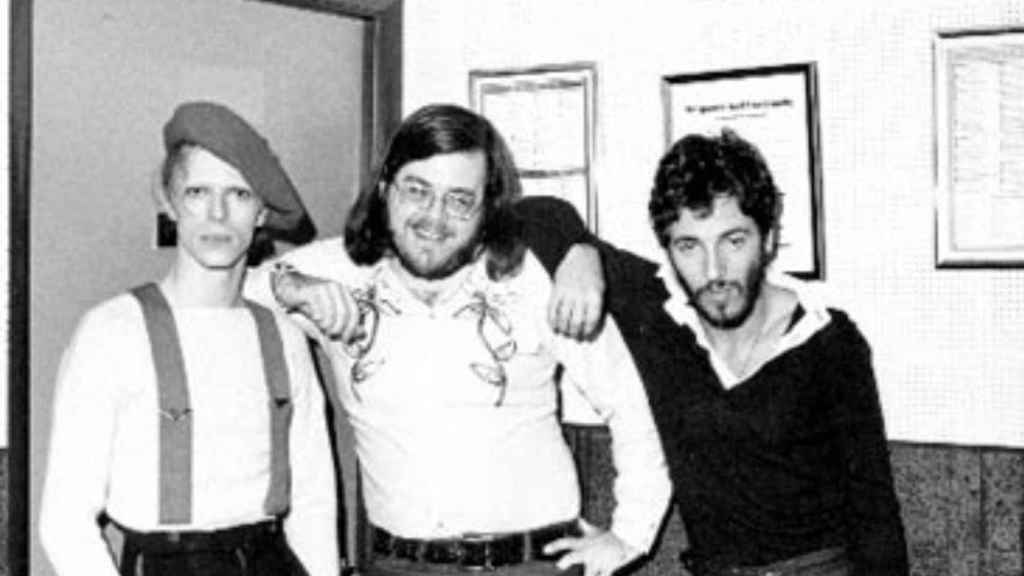 Springsteen y Bowie con el DJ Ed Sciaky
