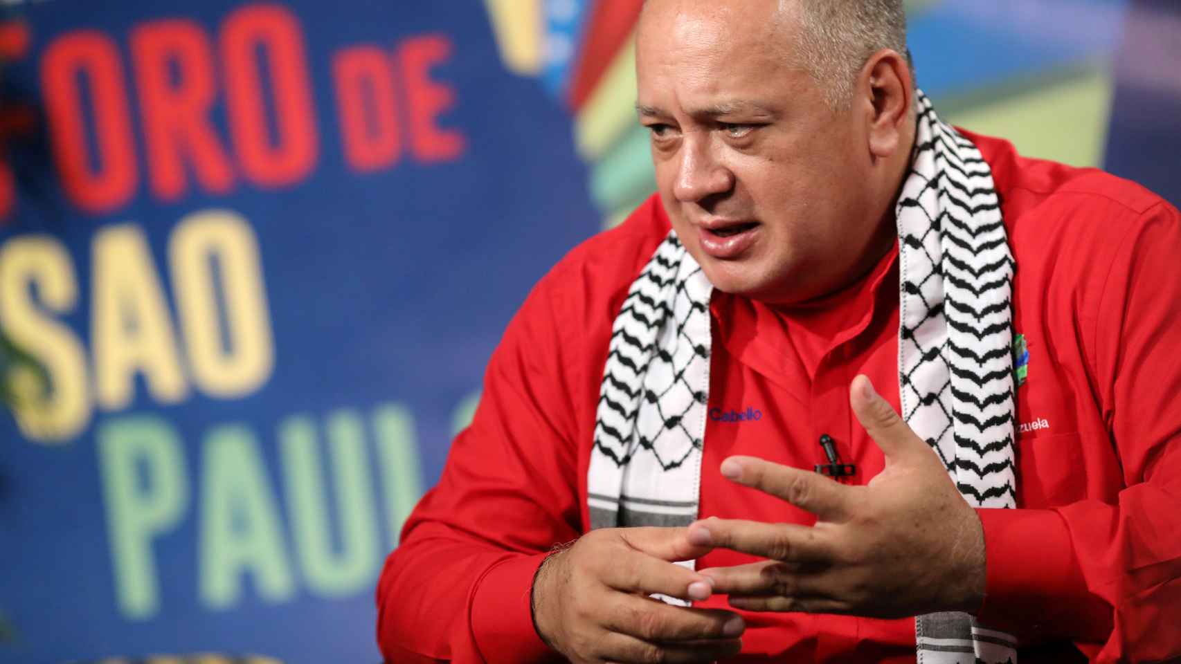 Diosdado Cabello, presidente de la Asamblea Nacional Constituyente, en el Foro de Sao Paulo en Caracas.