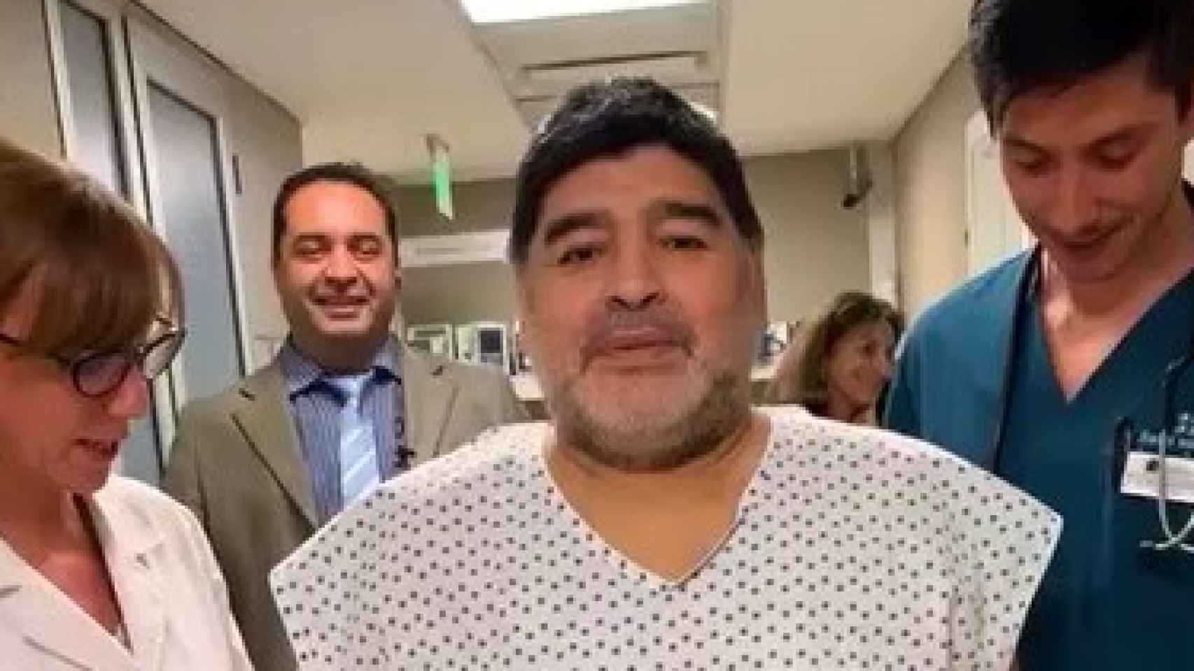 Maradona, tras su operación. Foto: Instagram (@maradona)