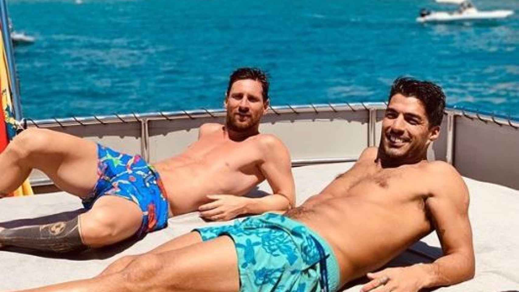 Lionel Messi y Luis Suárez en Ibiza. Foto: Instagram (@luissuarez)