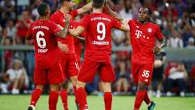 El Bayern Múnich celebra un gol en la Audi Cup