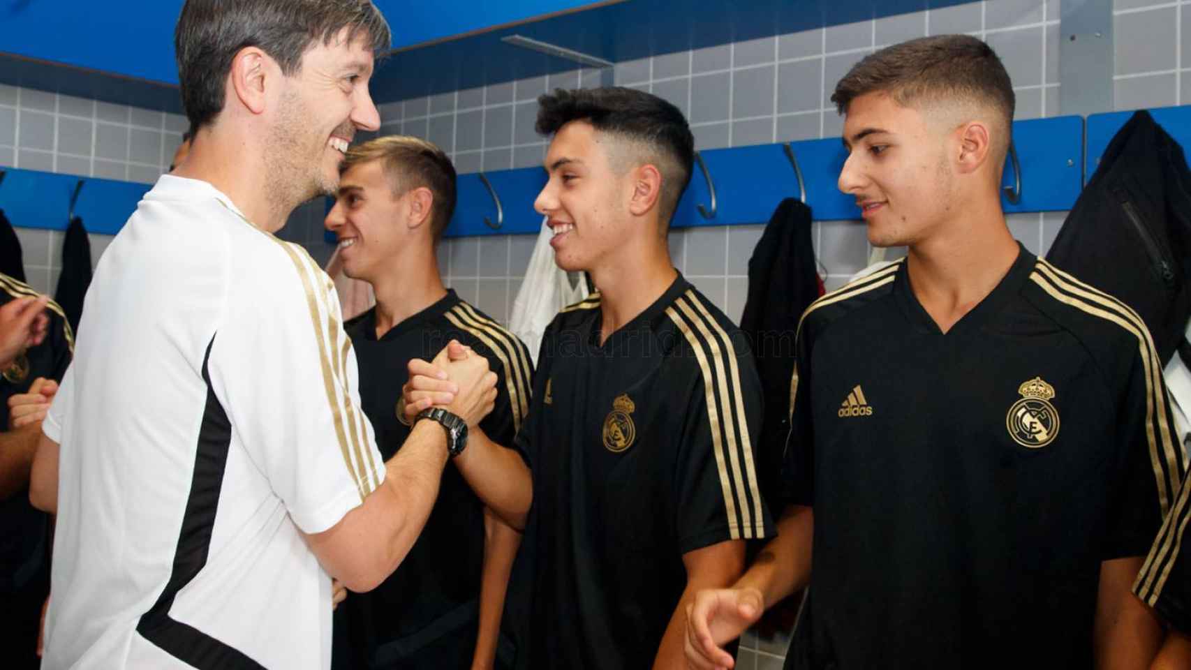 Manu Fernández, en su primer día como entrenador del Juvenil B del Real Madrid