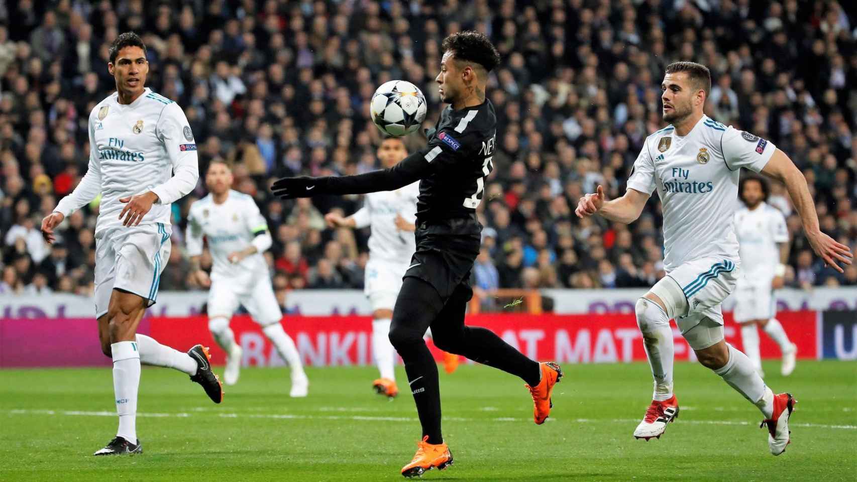 Neymar contra el Real Madrid en un partido de Champions.