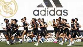 Jugadores del Real Madrid entrenando en Valdebebas.