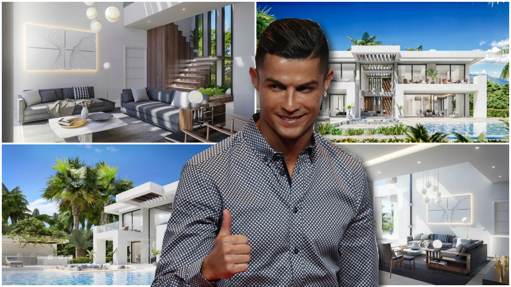 Montaje de Cristiano Ronaldo con algunas imágenes de la casa.