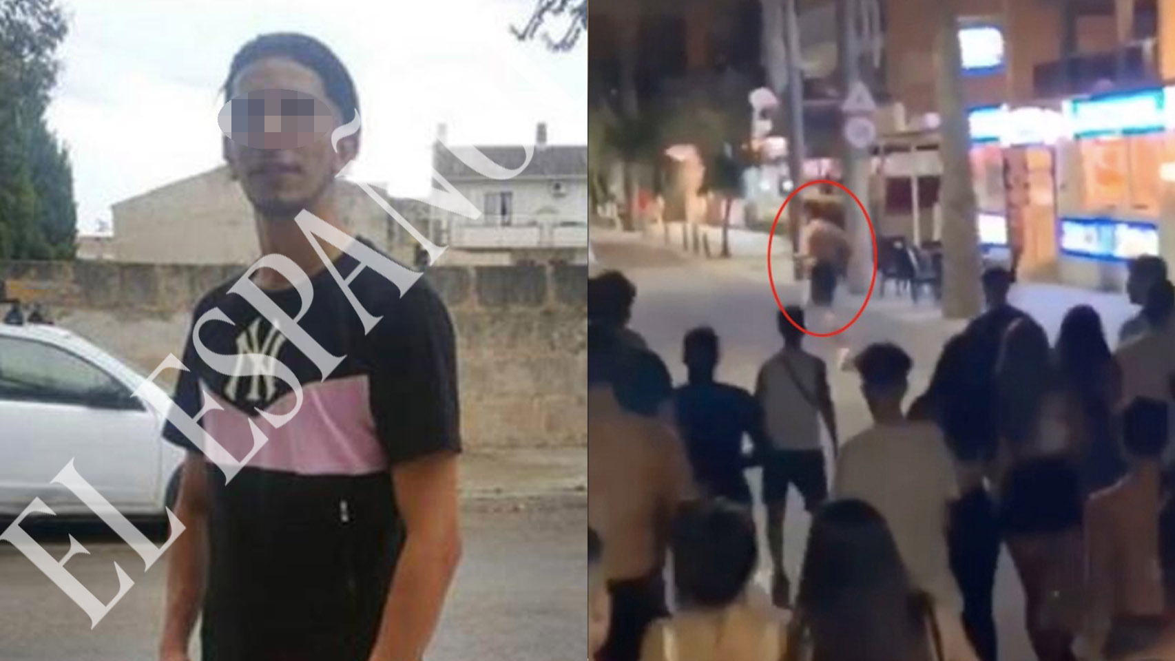 A la izquierda, Mohamed, el joven detenido por la agresión. A la derecha, la víctima huye tras la paliza.