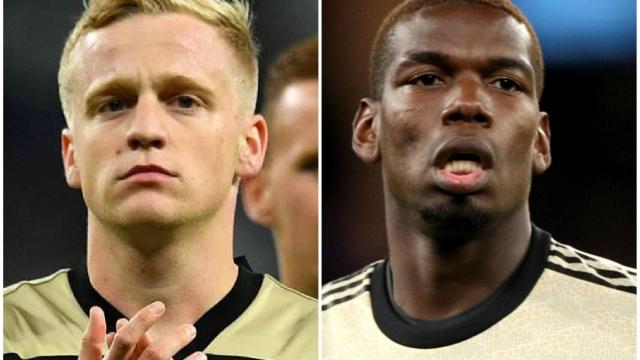 Van de Beek y Paul Pogba