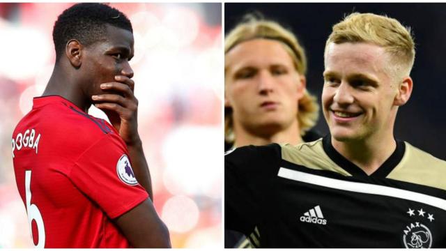 Pogba y Van de Beek.