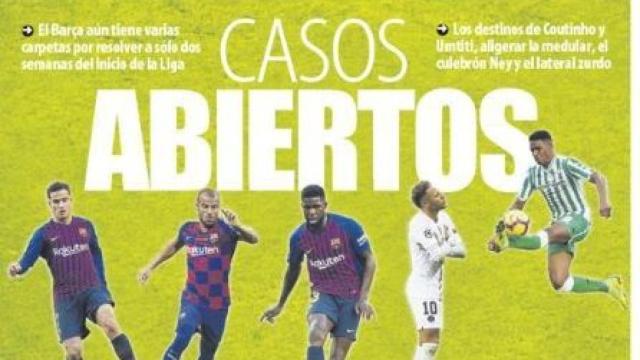 La portada del diario Mundo Deportivo (03/08/2019)