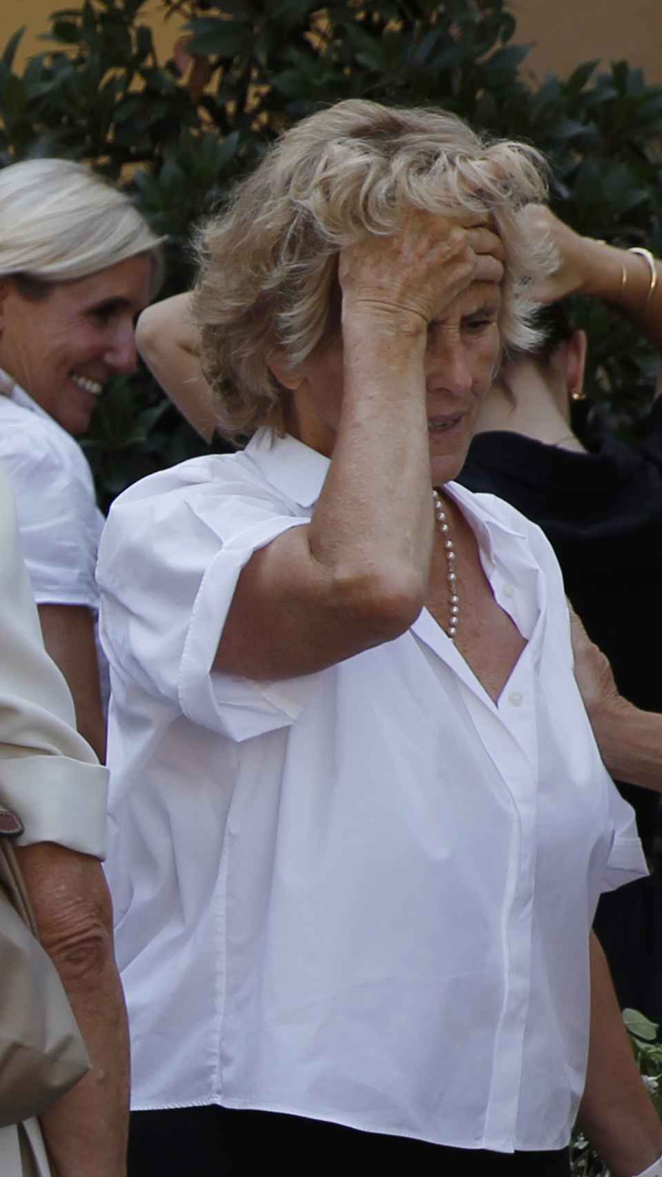 Mercedes Milá durante el funeral.