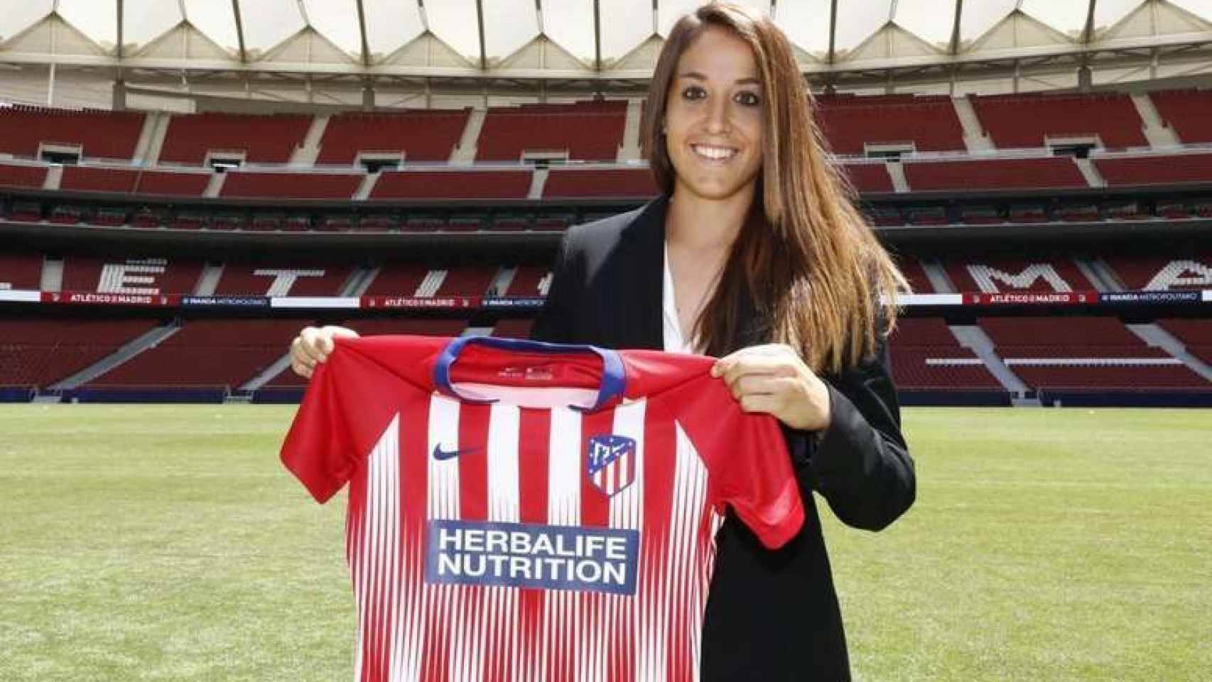 Olga García, en su presentación con el Atlético de Madrid en 2018. Foto. Atlético Femenino