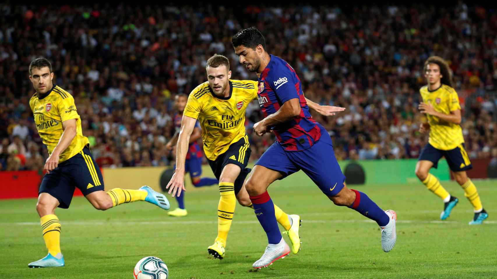 Luis Suárez, en un partido del Barcelona ante el Arsenal