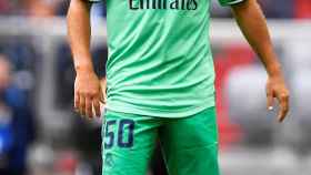 Eden Hazard, en un partido del Real Madrid con la camiseta verde