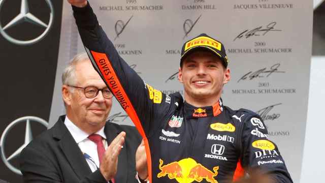 Max Verstappen celebra la victoria en el GP de Alemania de Fórmula 1