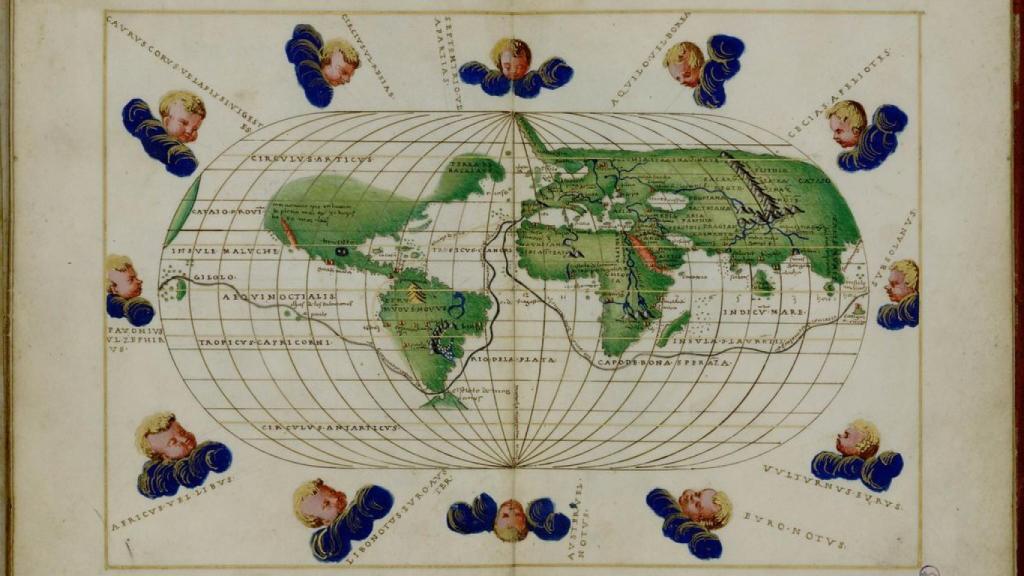 Atlas portulano de Battista Agnese, que describe el recorrido de la expedición de Magallanes y Elcano.