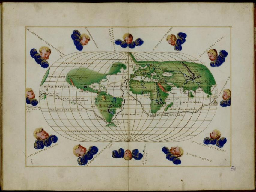 Atlas portulano de Battista Agnese, que describe el recorrido de la expedición de Magallanes y Elcano.