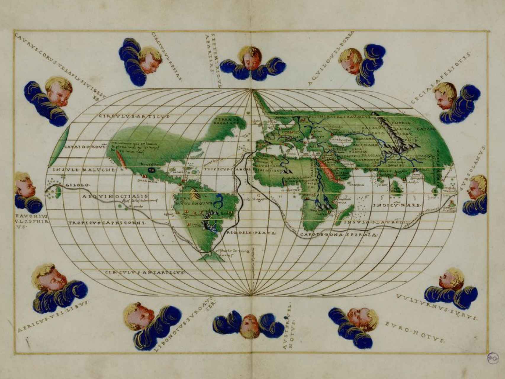 Atlas portulano de Battista Agnese, que describe el recorrido de la expedición de Magallanes y Elcano.