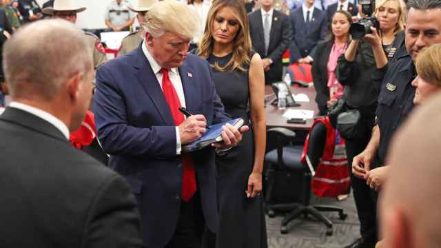 El presidente de EEUU, Donald Trump, y su mujer, Melania Trump, durante su visita a El Paso.