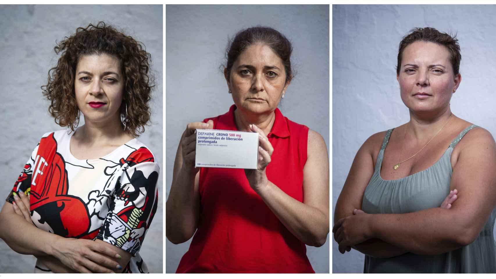 De izquierda a derecha, Pilar Páez, Ana María Lapeña y Yolanda Blanco, madres afectadas por los efectos secundarios del Depakine.