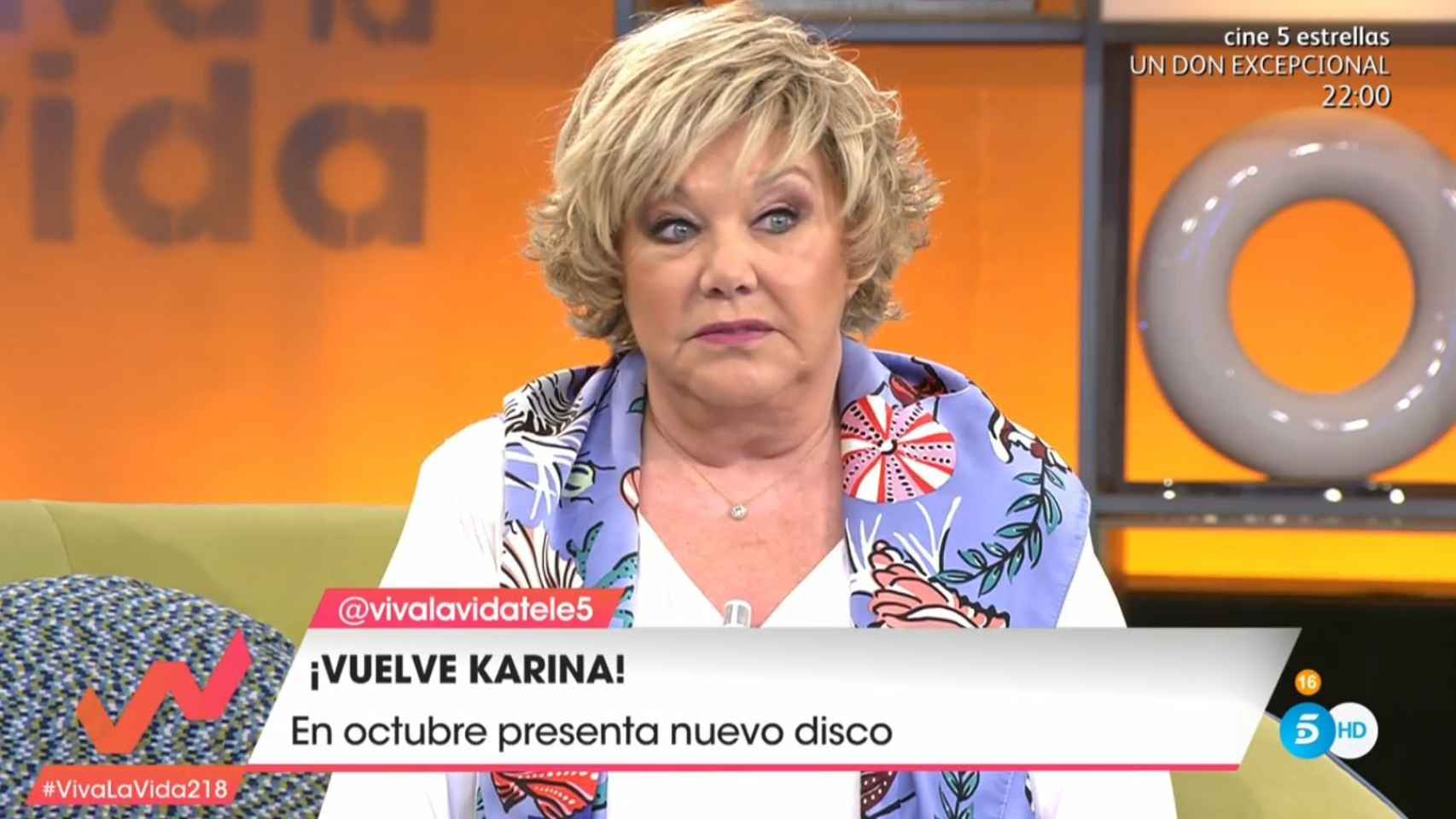 Karina en el programa 'Viva la vida' de Telecinco.