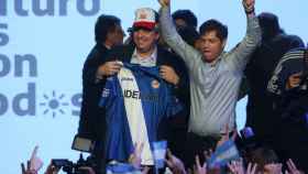 Alberto Fernandez con el candidato a Buenos Aires Axel Kicillof.