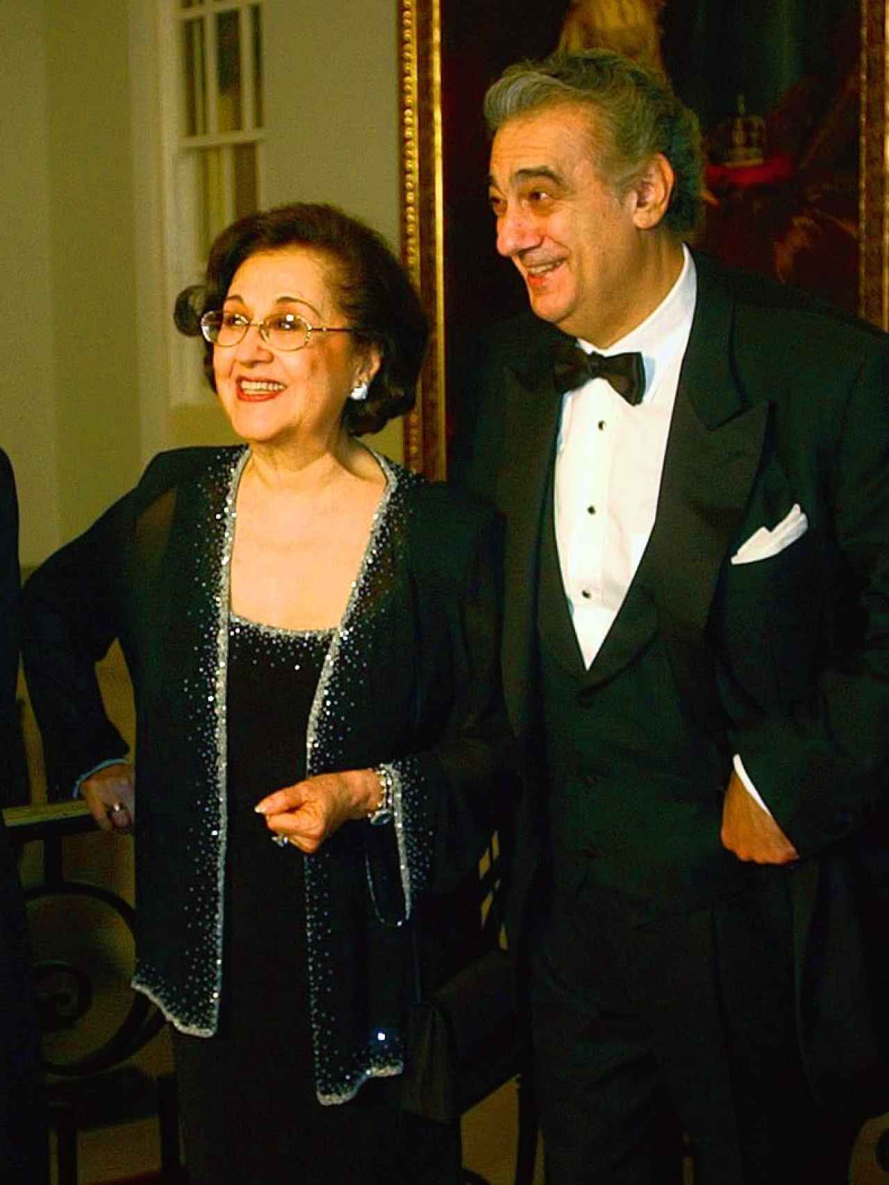 Marta Ornelas y Plácido Domingo en 2002.
