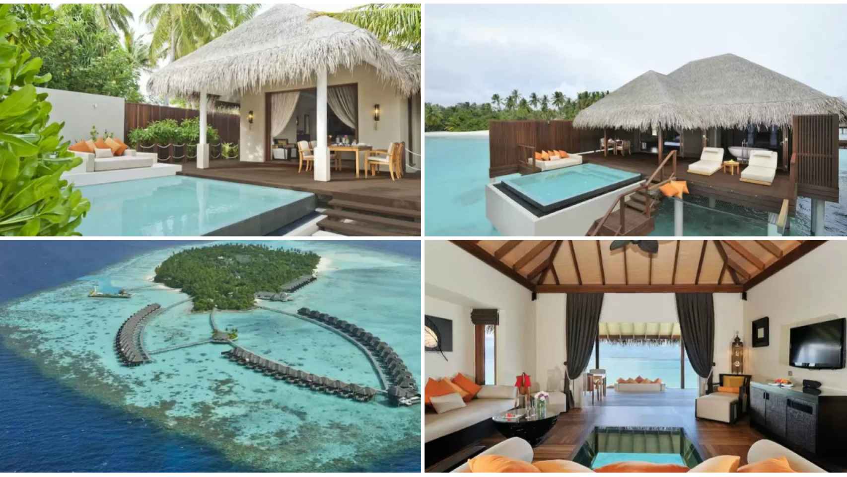 Algunas imágenes del lujoso hotel en el que se alojan en Maldivas.