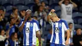 Los jugadores del Oporto, decepcionados tras caer eliminados de la Champions