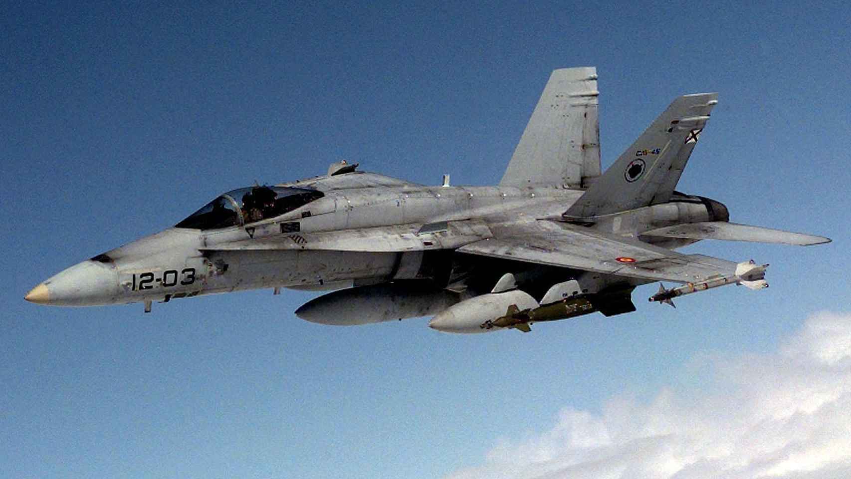 El protagonista del episodio es un F-18 del Ala 12, como el de la imagen.
