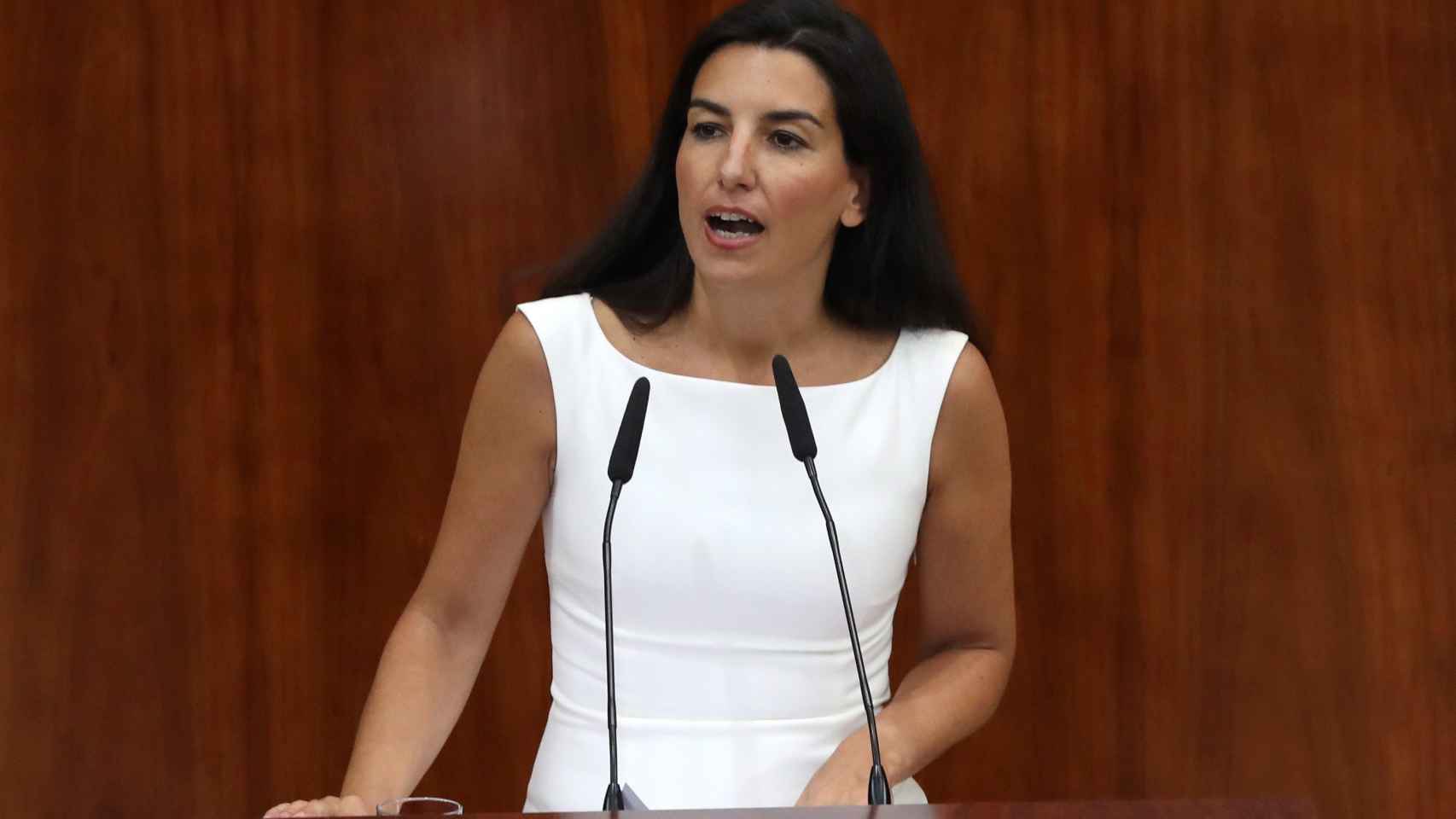 Rocío Monasterio, durante su intervención en el debate de investidura.