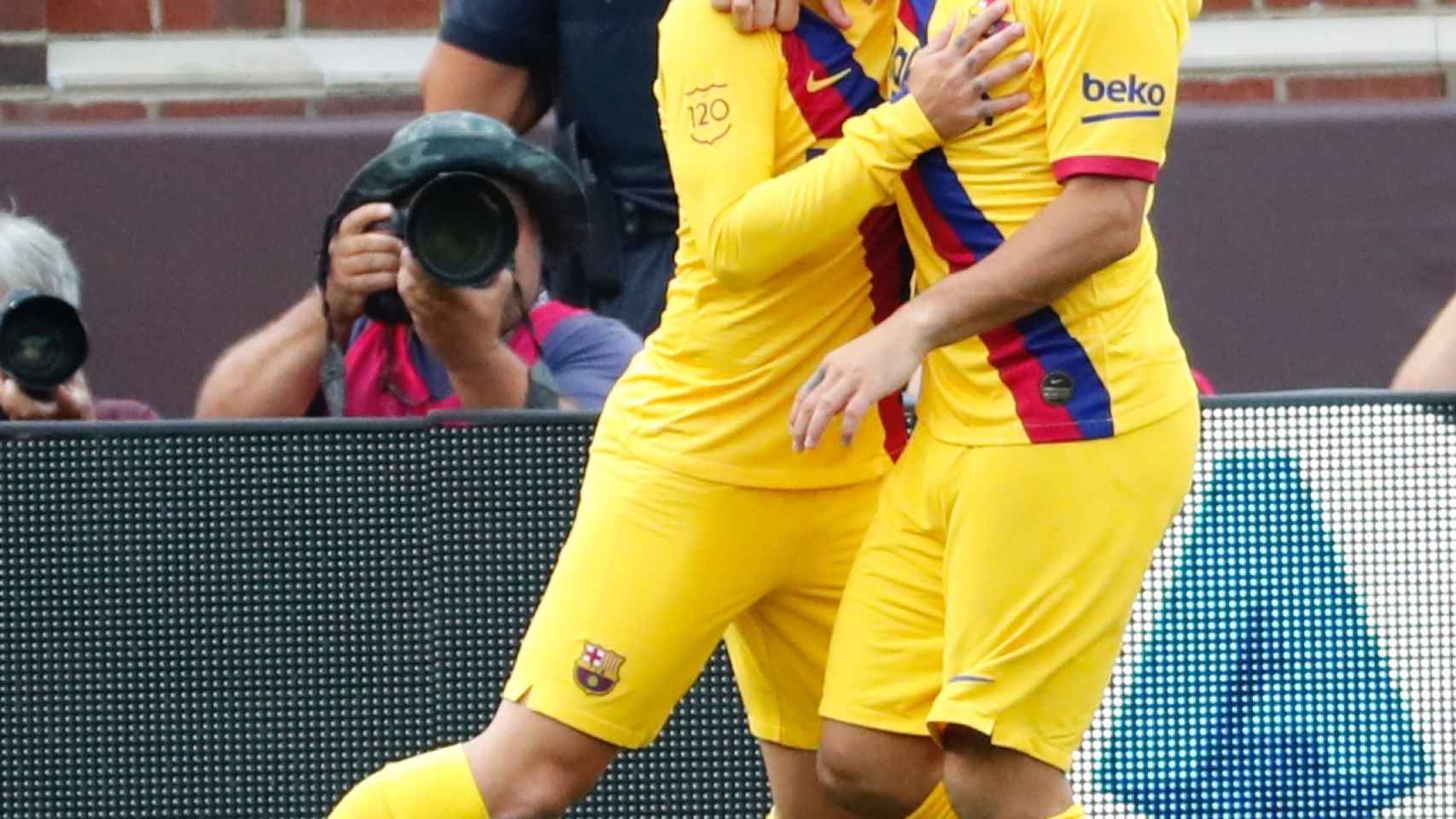 Griezmann y Luis Suárez, en un partido del FC Barcelona