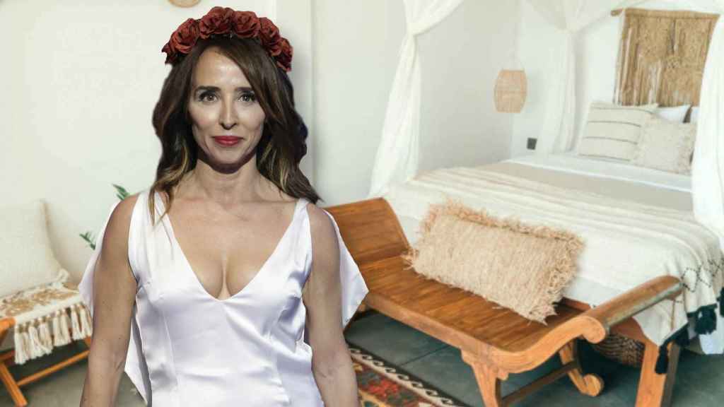María Patiño en un montaje de JALEOS en el hotel donde ha celebrado su boda.