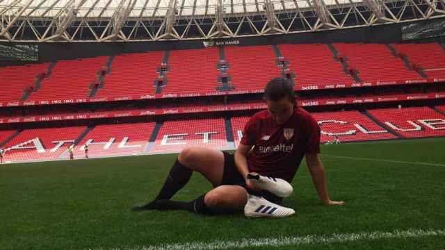 Eunate Arraiza, futbolista del Athletic en el Nuevo San Mamés. Foto: Instagram (@eunate14)