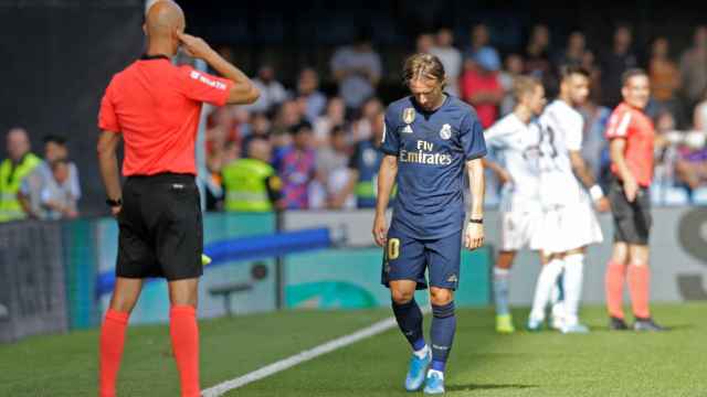 Luka Modric expulsado ante el Celta de Vigoo