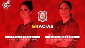 Marta Torrejón y Silvia Meseguer cierran un ciclo en la Selección