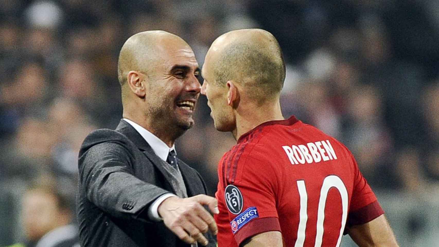 Guardiola y Robben en el Bayern