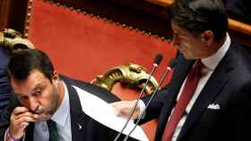 Salvini y Conte este martes en el Senado